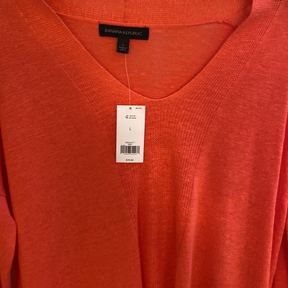 Orange light long sleeve Banana Republic sweater size L - Picture 2 of 5
